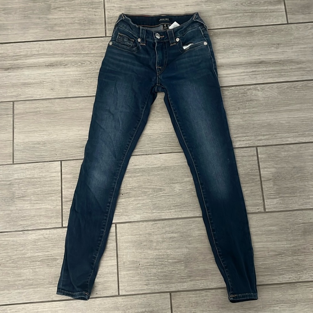 True Religion Jennie Curvy Mid Rise Super Skinny Size 24